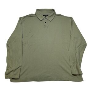 Banana Republic Long Sleeve Polo Shirt Mens 2XL‎ Green Casual Cotton Top Golf